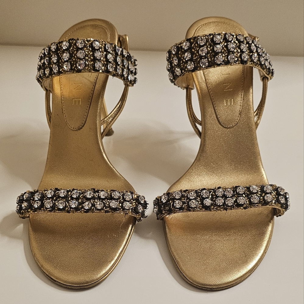 Celine gold 3.5” High Heel stiletto Sandal with Crystals sz 6~ eu 36 B.   B-18